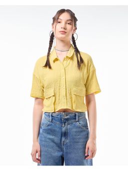 Bewakoof - Womens Yellow Cargo Crop Shirt