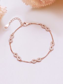 Zavya - Classy Rose Gold Infinity 925 Silver Bracelet
