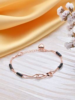 Zavya - Infinity Rose Gold Plated Beads 925 Sterling Silver Bracelet