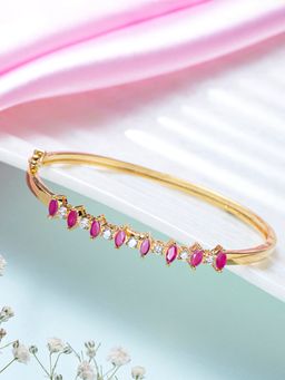 Zavya - Radiant Fusion Gold-Plated 925 Sterling Silver Bracelet with Cubic Zirconia and Color Stones