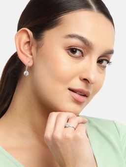 Zavya - Solitaire Rhodium Plated 925 Sterling Silver Jewellery Combo