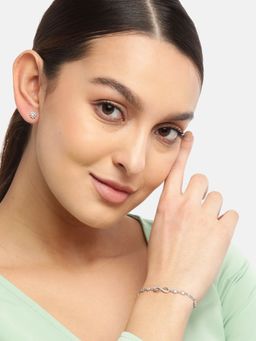 Zavya - Infinity Floral Rhodium Plated 925 Sterling Silver Jewellery Combo