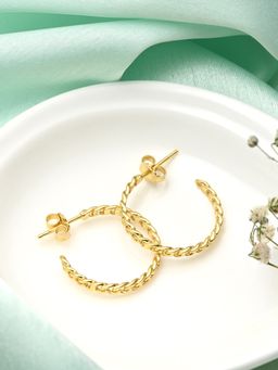 Zavya - Golden Aura Gold-Plated 925 Sterling Silver Half Hoop Earrings