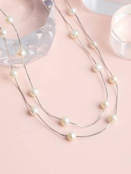 Zavya - Specs of Pearls Silver 925 Silver Necklace