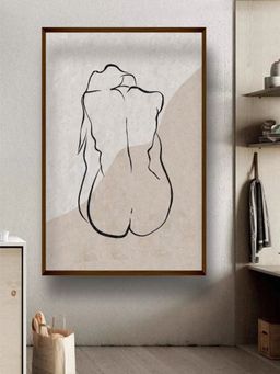 The Art House - Abstract Painting Black and Off White (20X30 Inches)