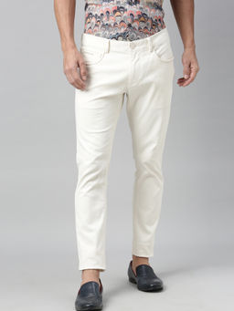 Rare Rabbit - RARE RABBIT-SPOCK-4OFF WHITE-SLIM FIT-TROUSERS