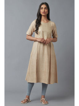 WISHFUL by W - Beige Embellished Kurta
