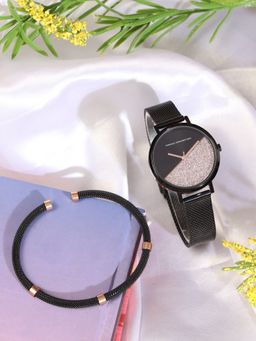 French Connection - Black Watch Bracelet Giftset for Women - FCJKB01 (M)