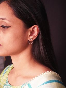 Niscka - Gold-Plated Green Eyed Snake Earrings