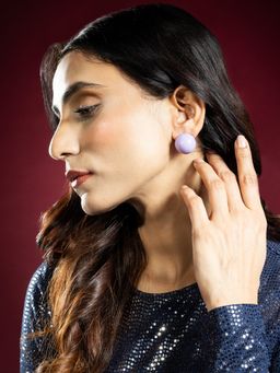 Niscka - Purple Ball Stud Earrings