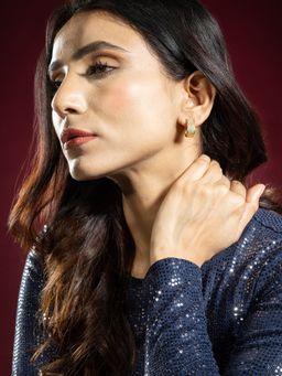 Niscka - 18k Gold-Plated American Diamond Square Hoop Earrings