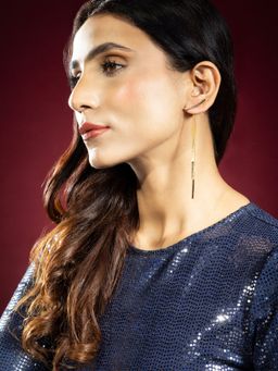 Niscka - Fancy Gold Plated Multi-Layered Chain Earrings