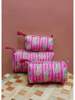 House of Gulab - Pink Waterproof Lining Cosmetic Pouch