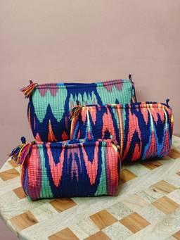 House of Gulab - Multi-Color Waterproof Lining Cosmetic Pouch
