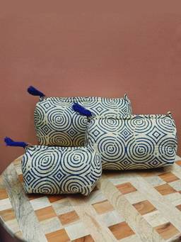House of Gulab - White Waterproof Lining Cosmetic Pouch