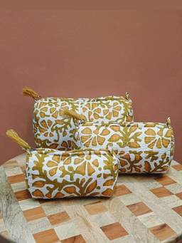 House of Gulab - White Waterproof Lining Cosmetic Pouch
