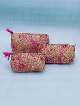 House of Gulab - Orange Waterproof Lining Cosmetic Pouch