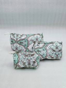 House of Gulab - White Waterproof Lining Cosmetic Pouch