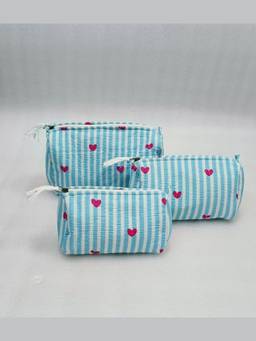 House of Gulab - Blue Waterproof Lining Cosmetic Pouch