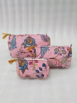 House of Gulab - Pink Waterproof Lining Cosmetic Pouch