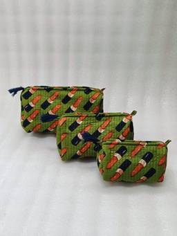 House of Gulab - Green Waterproof Lining Cosmetic Pouch
