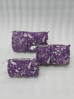 House of Gulab - Purple Waterproof Lining Cosmetic Pouch