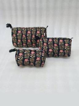 House of Gulab - Black Waterproof Lining Cosmetic Pouch