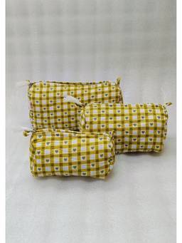 House of Gulab - Yellow Waterproof Lining Cosmetic Pouch