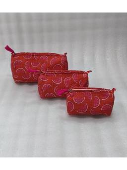 House of Gulab - Red Waterproof Lining Cosmetic Pouch