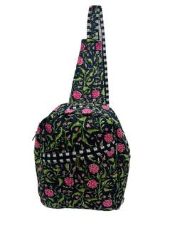 House of Gulab - Green Handcrafted Quilted Cotton One Strap Backpack