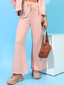 TOKYO TALKIES - Women Pink Flared High-Rise Pant