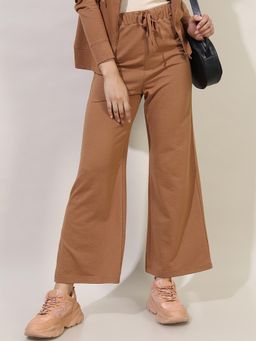 TOKYO TALKIES - Women Khaki Flared High-Rise Pant