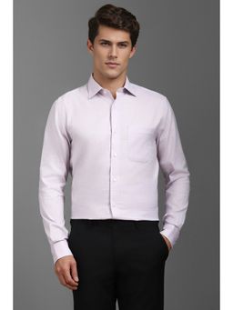Louis Philippe - Men Lilac Classic Fit Print Full Sleeves Formal Shirt