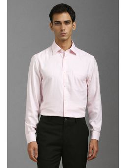 Louis Philippe - Men Pink Classic Fit Check Full Sleeves Formal Shirt