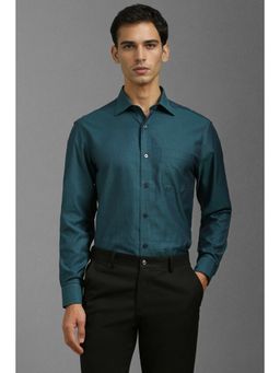 Louis Philippe - Men Green Classic Fit Print Full Sleeves Formal Shirt