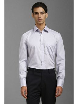 Louis Philippe - Men Grey Classic Fit Print Full Sleeves Formal Shirt