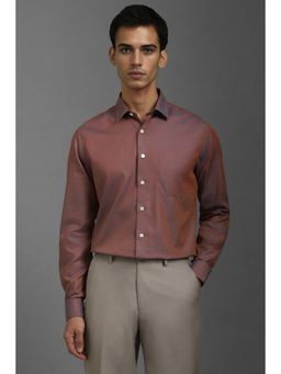 Louis Philippe - Men Brown Slim Fit Textured Full Sleeves Casual Shirt