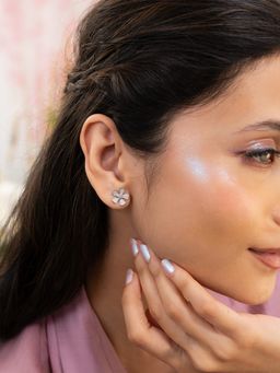 Shaya by CaratLane - White Willow Flower & Butterfly 925 Silver Earrings