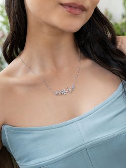 Shaya by CaratLane - White Lily Flower & Butterfly 925 Silver Necklace