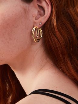 Accessorize London - Gold Layered Hoop Earrings
