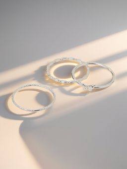 Accessorize London - Sterling Silver-Plated Butterfly Rings (Pack of 3)