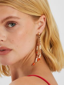 Accessorize London - Multi-Color Beaded Facet Long Drop Earrings