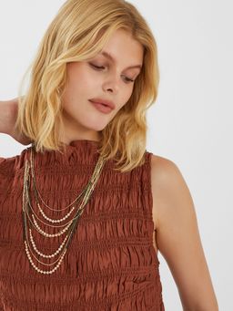 Accessorize London - Green Mix Bead Layered Necklace