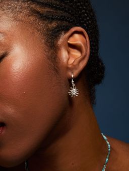 Accessorize London - Sterling Silver-Plated Sun Charm Hoop Earrings