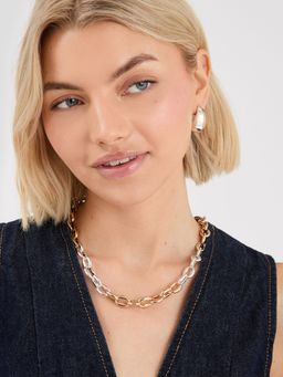 Accessorize London - Multi-Color Mixed Metal Chunky Link Chain Necklace