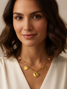 Accessorize London - Gold-Plated Heart Charm Necklace