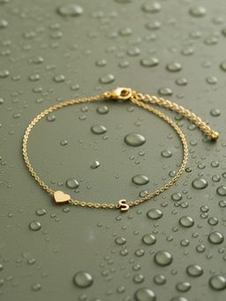 Accessorize London - Gold-Plated Heart S Initial Bracelet