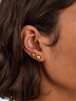 Accessorize London - Gold-Plated Ball Stud Earrings (Pack of 3)