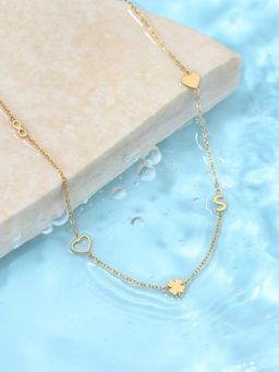 Accessorize London - Gold-Plated S Initial Charm Necklace