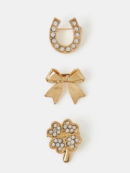 Accessorize London - White Paris Brooches Pack Of 3 (Pack of 3)